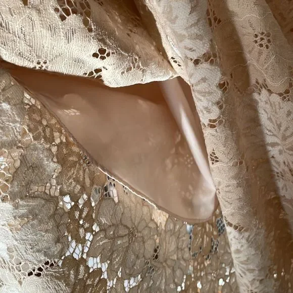 Saylor floral v neck lace maggy dress sheath flared peplum skirt size medium EUC - Picture 11 of 14